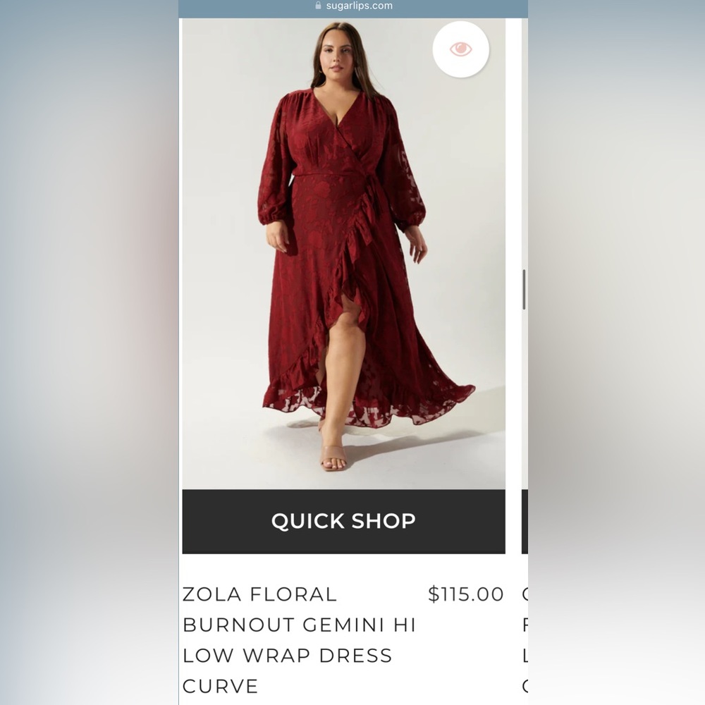 Sugarlips floral burnout gemini hi low wrap dress size 3X